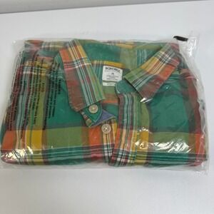 Bonobos Flannel Shirt Mens M Green Plaid Standard Fit Cotton Button Down Pocket
